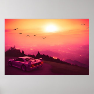 Poster Décor Rétrowave et Synthwave