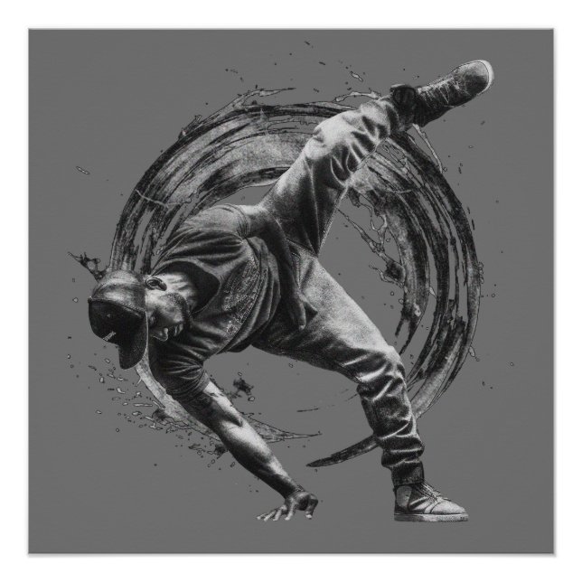 Poster Décor Style urbain Monochrome Motion Art (Devant)