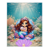 Décoration murale de sirène de fantasy colorée