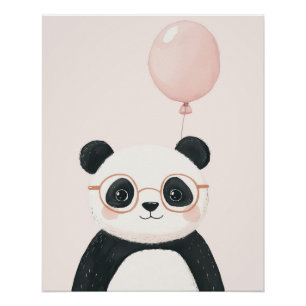 Poster Décoration murale panda, thème de la nurserie anim