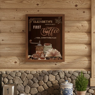 Poster Décoration personnalisée de cuisine à café