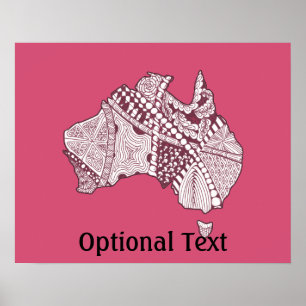 Poster Decorative Australia Map Art