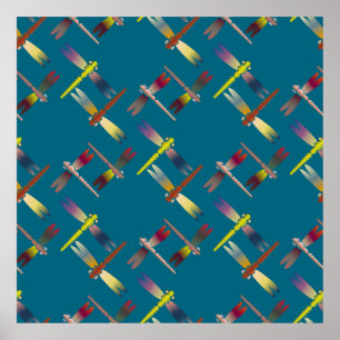 Poster Decorative colored seamless pattern with cute drag