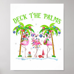 Poster Décorer les palmiers Lumières de Noël tropicales f