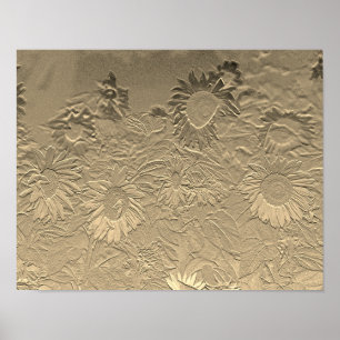 Poster Découpage Conception chic et florale de tournesol
