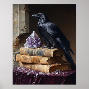 Poster Découpe de corbeau et gothique améthyste