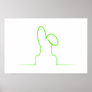 Poster Découpe d'un lièvre vert clair