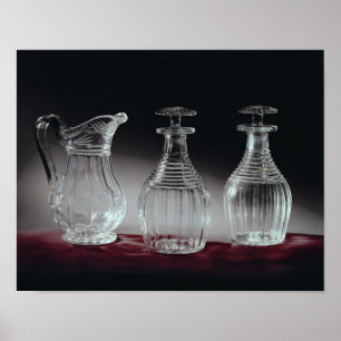 Poster Découpe et carafe en verre, c.1840