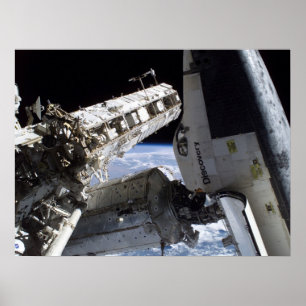 Poster Découverte de navette spatiale ancrée avec ISS (ST