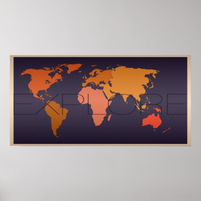 Poster Découvrez l'affiche de la carte du monde (Devant)