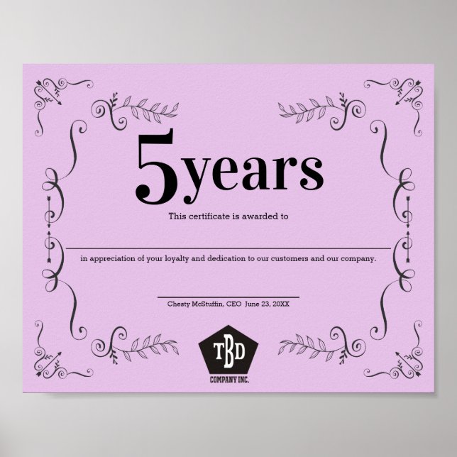 Poster Décrire le certificat anniversaire universel de l' (Devant)