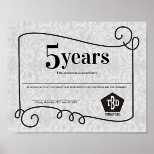Poster Décrire le certificat anniversaire universel de l'