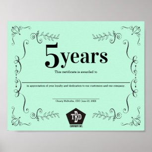 Poster Décrire le certificat anniversaire universel de l'