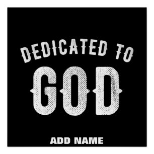 POSTER DÉDIÉ À DIEU PERSONNALISABLE COOL TEXTE BLANC