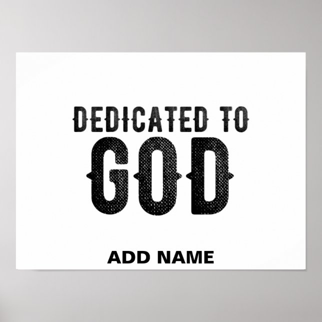 POSTER DÉDIÉ À DIEU PERSONNALISABLE COOL TEXTE NOIR (Devant)