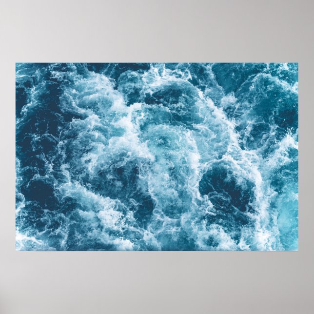 Poster "Deep Blue Ocean Waves" (Vorne)