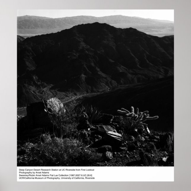 Poster Deep Canyon Desert Research Station par Ansel Adam (Devant)