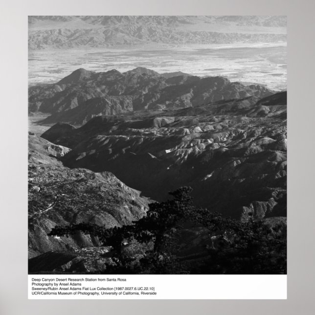 Poster Deep Canyon Desert Research Station par Ansel Adam (Devant)