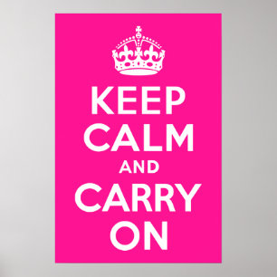 Poster Deep Pink Keep Calm and Carry On