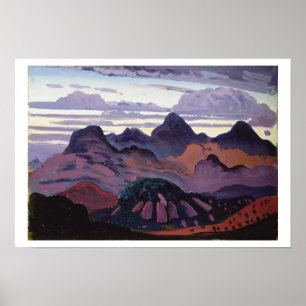 Poster Deep Twilight, Pyrénées, vers 1912-13 (huile sur p