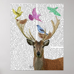 Poster Deer and Birds Nests Pastel Shades