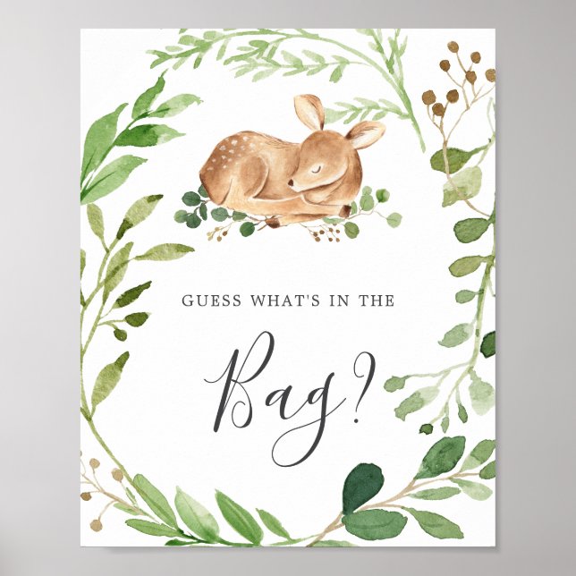 Poster Deer Baby shower Devinez ce qu'il y a dans le jeu  (Devant)