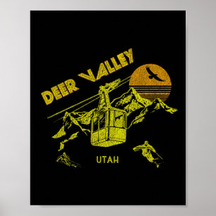 Poster Deer Valley Utah Retro Skiing Tee
