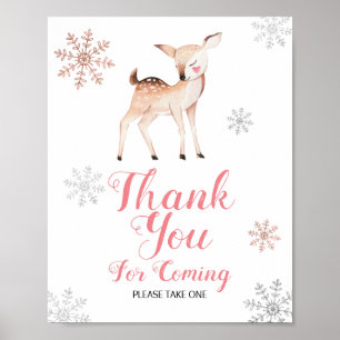 Poster Deer Winter ONE derland Merci pour venir