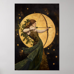 Poster Déesse Artémis Art Nouveau Mythologie grecque