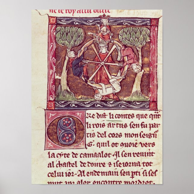 Poster Déesse aveugle Fortune avec le roi Arthur (Devant)