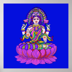 Poster Déesse de festival de Lakshmi Diwali de la bonne