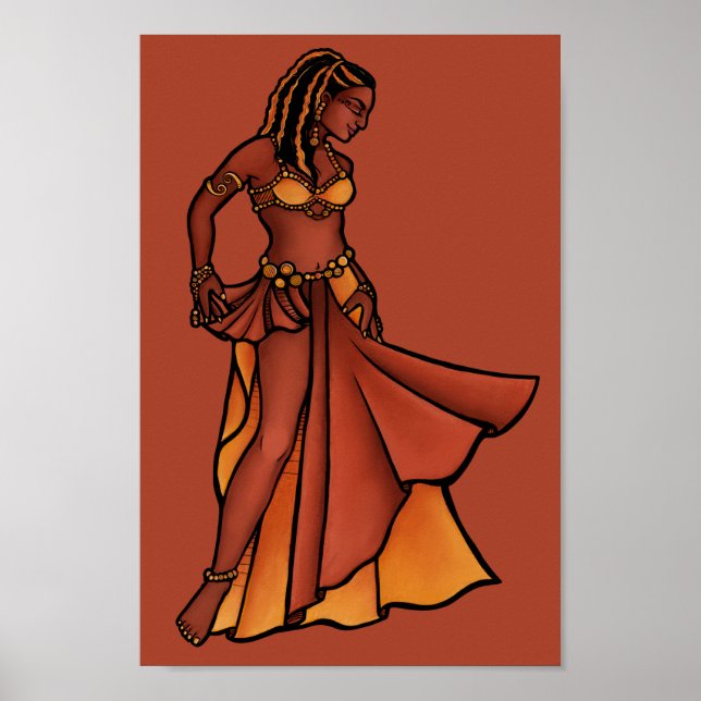 Poster Déesse de la danseuse du ventre Nubian (Devant)