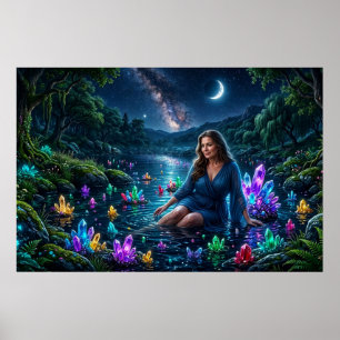 Poster Déesse du lac de cristal magique
