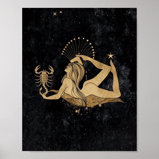 Poster Déesse du Zodiaque | Astrologie Cosmologique Gold  (Devant)
