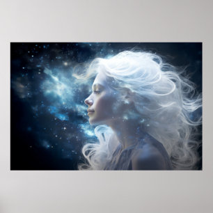 Poster Déesse Enchanter le rêve fantastique Mur cosmique