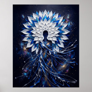 Poster Déesse Mandala Impasto Céleste