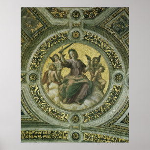 Poster Déesse romaine de la justice avec des anges par Ra