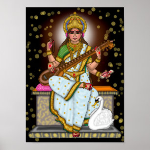Poster Déesse Saraswati