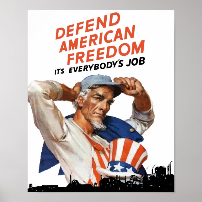 Poster Défendre la liberté américaine — Oncle Sam 2ÈME GU (Devant)