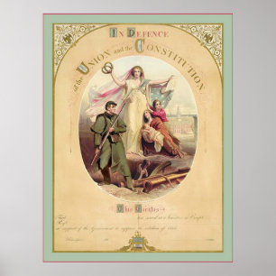 Poster Défense de l'Union et de la Constitution~ 1861