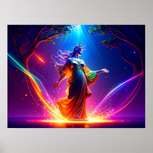 Poster Défenseure de la démocratie, Dame Liberty, Déesse