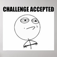 Défi Accepté Rage Face Comique Mème