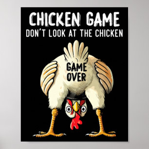 Poster Défi drôle disant Ne regardez pas le poulet 