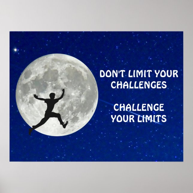 Poster Défiez vos limites devis de motivation (Devant)