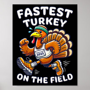 Poster Défilé de dinde de Thanksgiving 2025 Dinde la plus