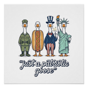 Poster Défilé d'oies patriotiques Chemise vectorielle vin