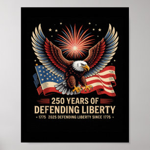 Poster Défilé militaire patriotique américain 250e annive