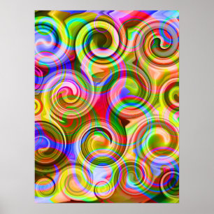 Poster Défilement Abstrait géométrique pastel