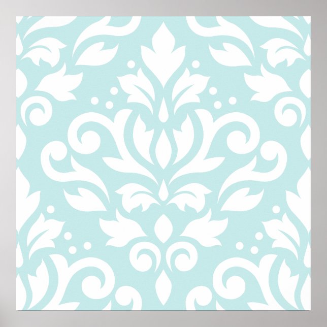 Poster Défiler Damask Lg Design Blanc sur Canard Oeuf Ble (Devant)
