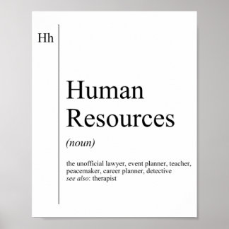Poster Définition amusante des ressources humaines